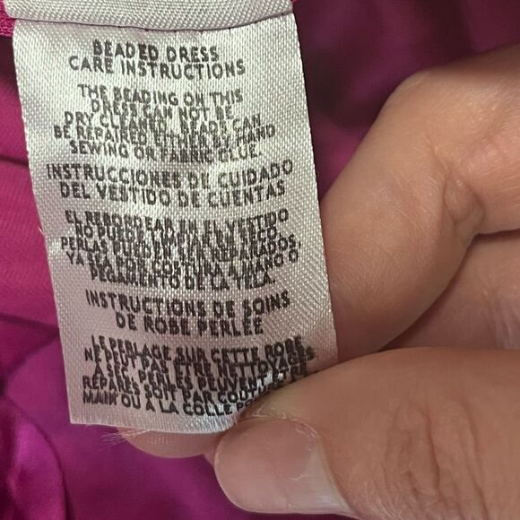 NWOT Xscape | Pink Satin Embellish Strap Long Formal Cocktail And Party Dress 4 - Picture 13 of 13